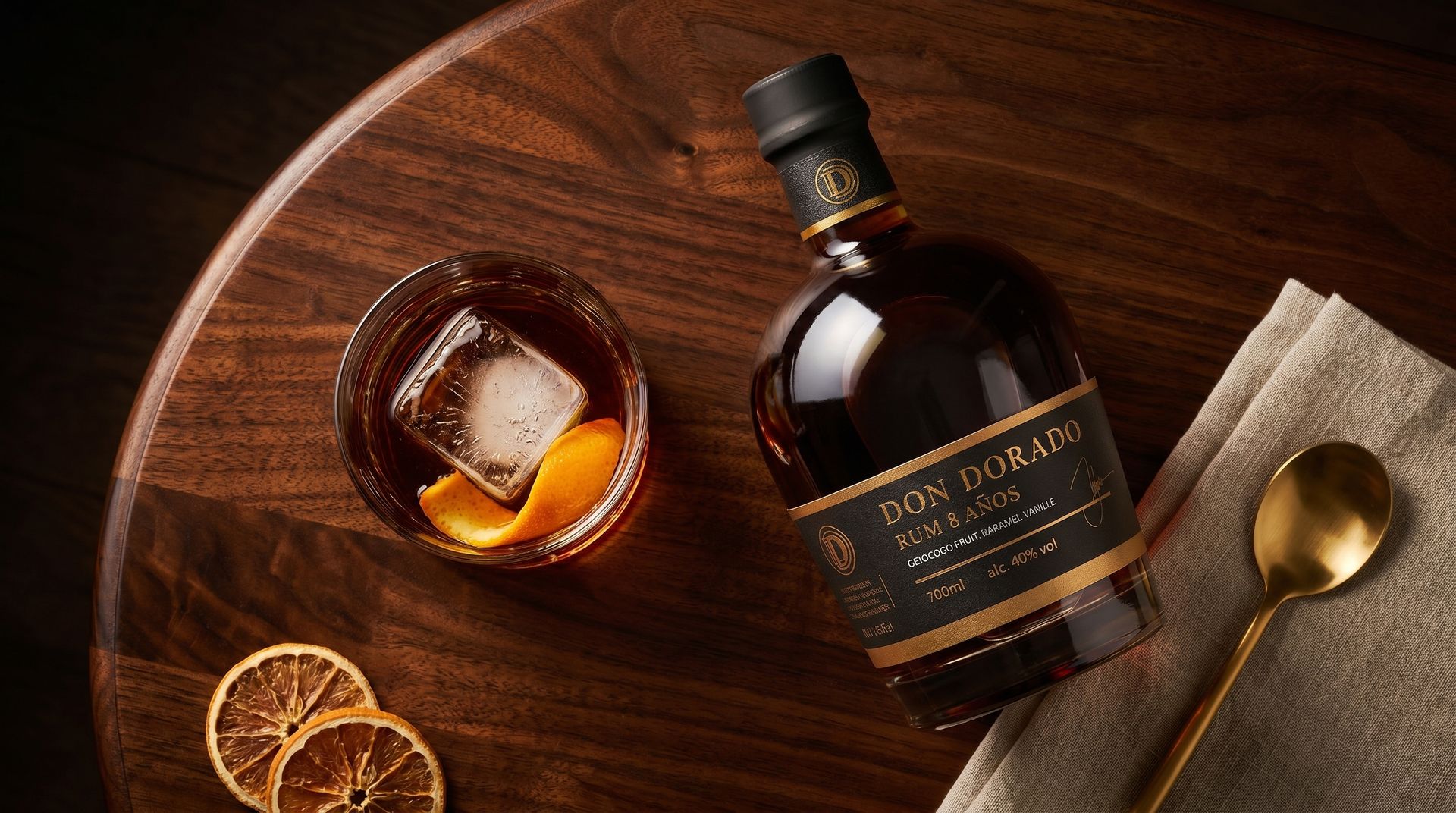 Don Dorado Rum 8 Años ron viejo oscuro con envejecimiento en barricas de Oloroso