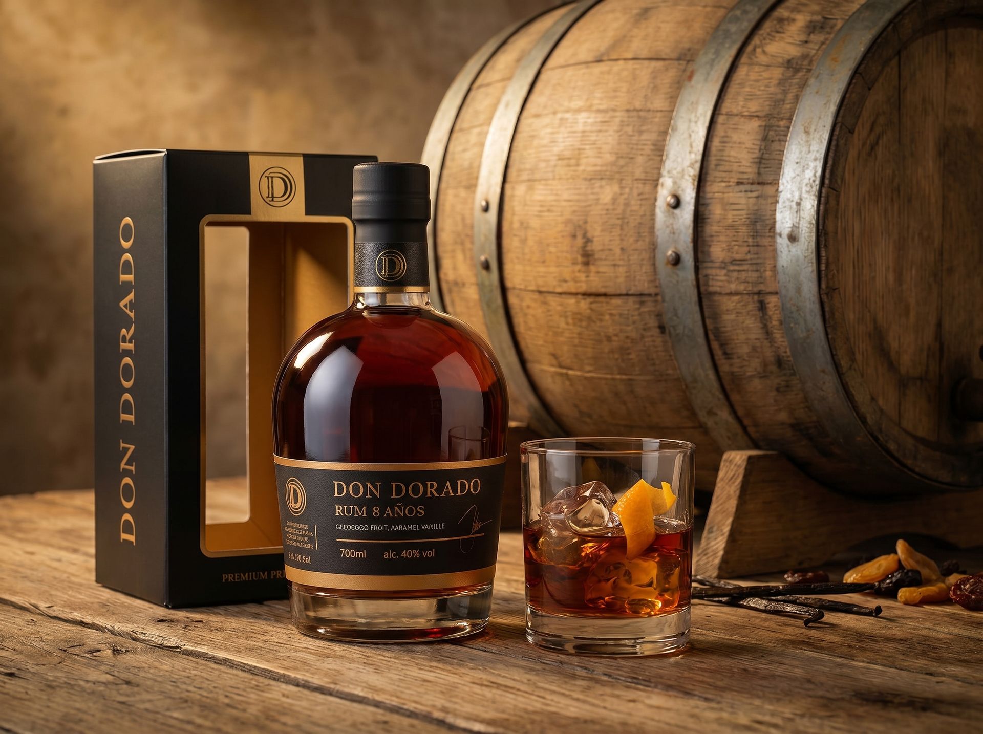 Don Dorado Ron 8 Años une estrategia de marca, diseño, envejecimiento en barrica y producción artesanal.