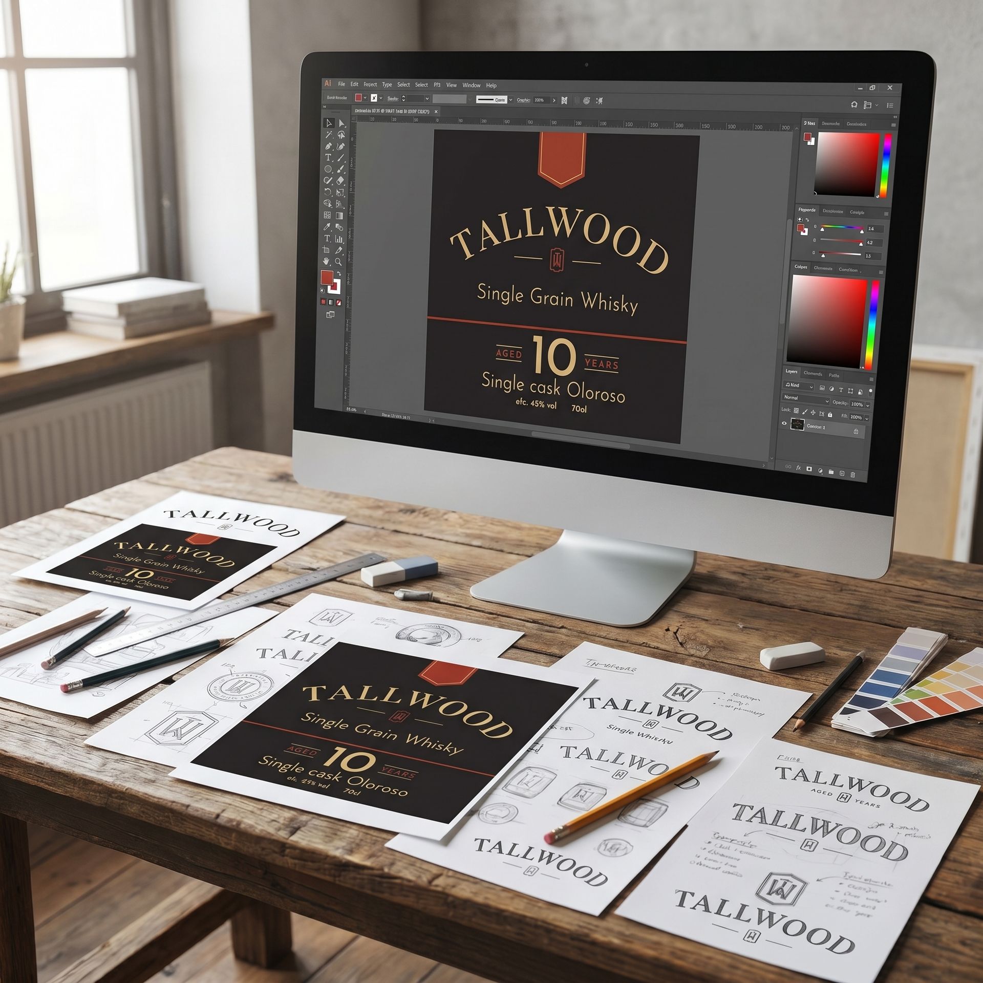 Tallwood Whisky nombre de marca y etiqueta desarrollados por Newspirits