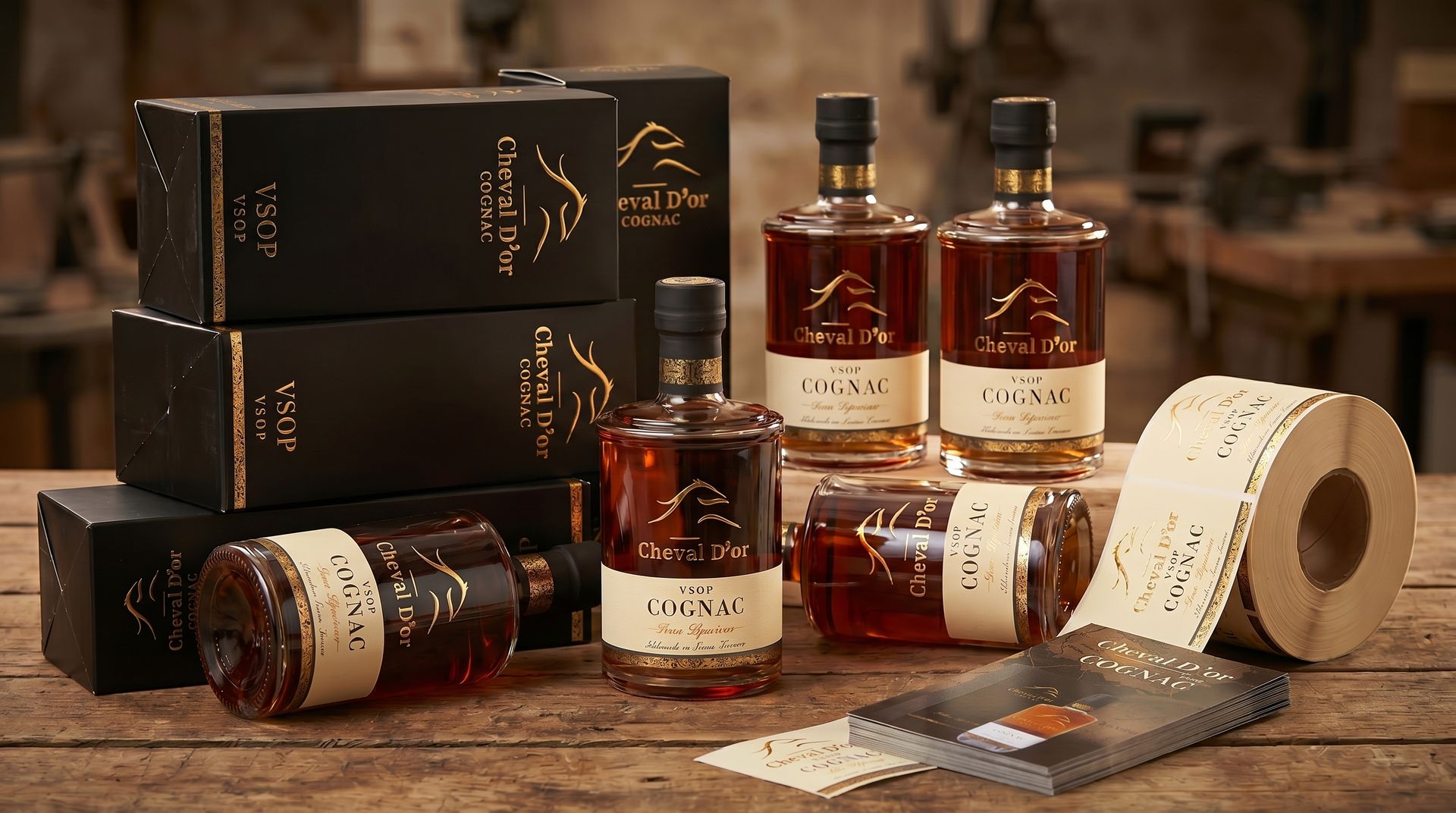 Premium cognaclabel Cheval d’Or ontwikkeld door Newspirits