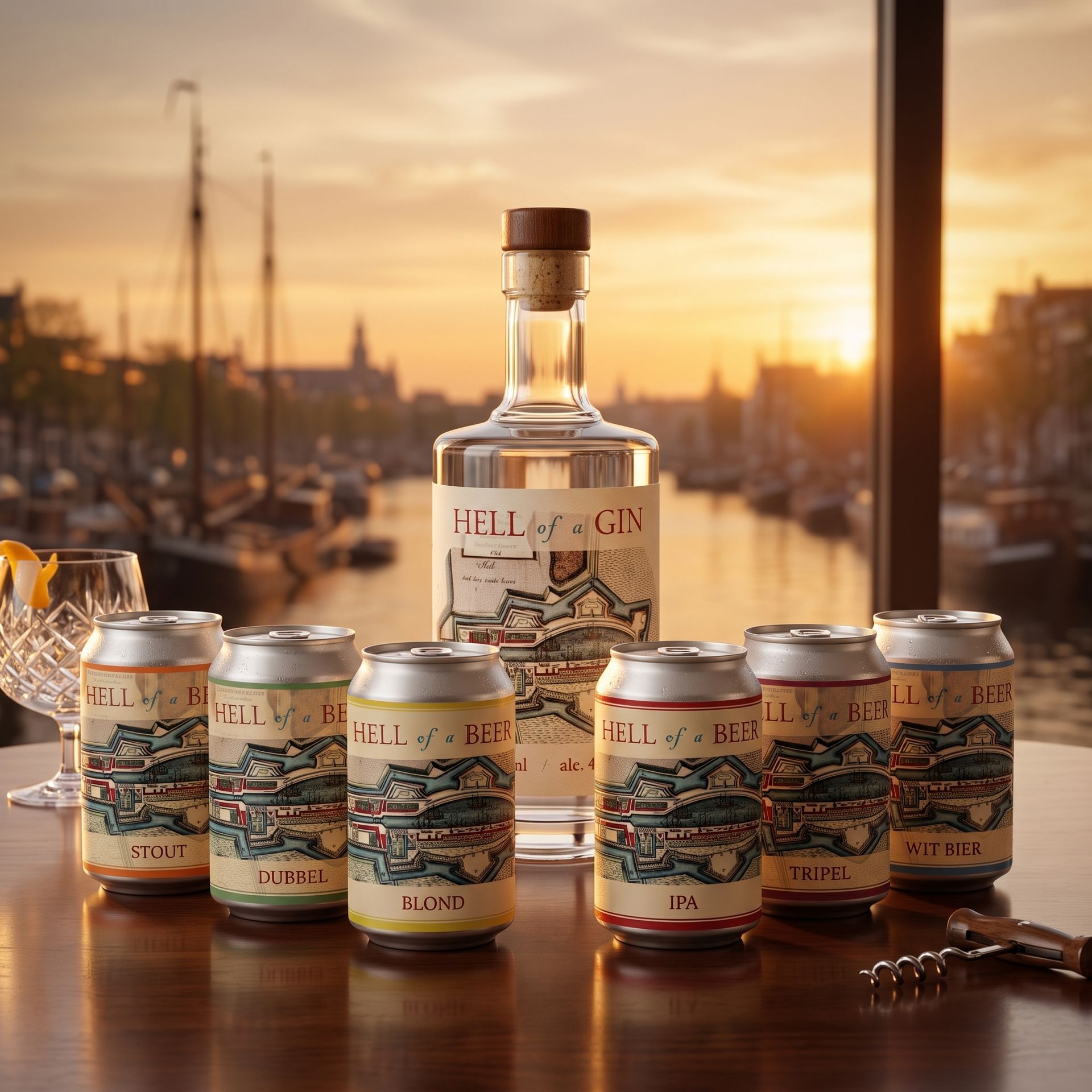 Hell of a Gin en Hell of a Beer private label dranklijn voor La Bouteille ontwikkeld door Brouwhoeve in Benissa