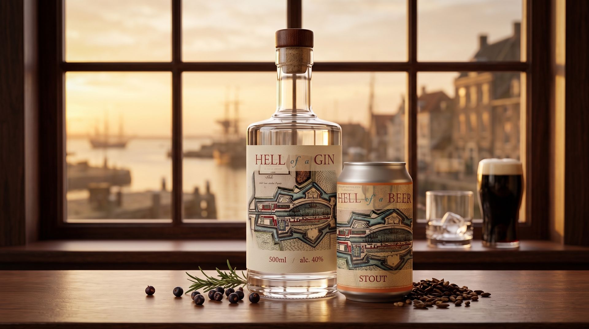 Hell of a Gin en Hell of a Beer private label dranklijn voor La Bouteille ontwikkeld door Brouwhoeve in Benissa