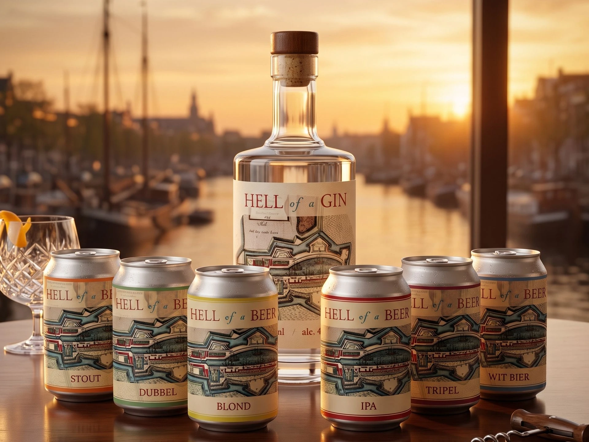 Hell of a Gin en Hell of a Beer private label dranklijn voor La Bouteille ontwikkeld door Brouwhoeve in Benissa